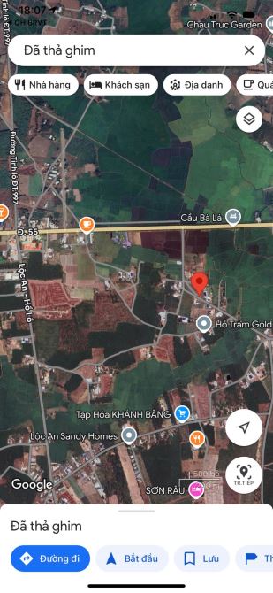 Cần bán đất đường nhựa ngay sât Quốc lộ 55 cách đúng 300m gần khu công nghiệp đất đỏ