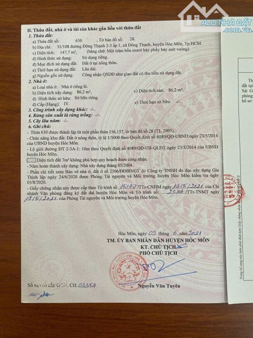 Bán Nhà Mặt Tiền Đường ĐT 2-3-1 , Hóc Môn - Cơ Hội Đầu Tư Tuyệt Vời! - 1