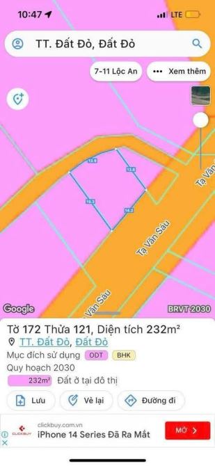 QUÁ RẺ 1 LÔ DUY NHẤT Mặt tiền Tạ Văn Sáu - Đường số 2 - TT Đất Đỏ-BRVT - 1