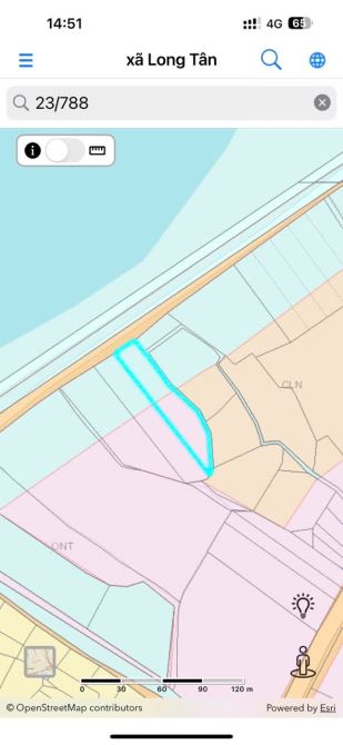 Đất sào giá tốt tại xã Long Tân, huyện Long Đất, phủ hồng, 1.868m2 giá chỉ 1.8 tỷ - 1