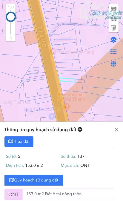 Đất bán Mặt Tiền đường Tỉnh 830, DT 351m2, tại Long Định, Cần Đước, Long An. Giá 4 Tỷ 250