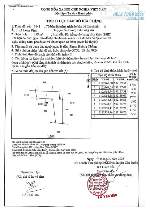 Đất bán Mặt Tiền đường Tỉnh 830, DT 351m2, tại Long Định, Cần Đước, Long An. Giá 4 Tỷ 250 - 2
