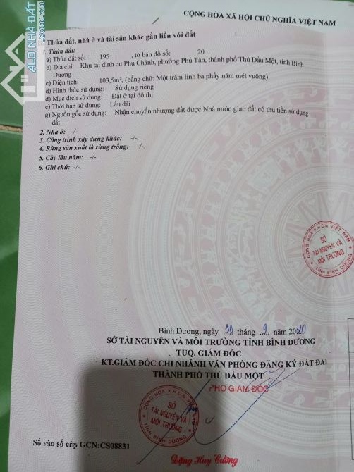 Bán Đất Phú Tân TP mới Bình Dương 2 tỷ 270 triệu ( phuong Binh Duong. TP.HCM ) - 5