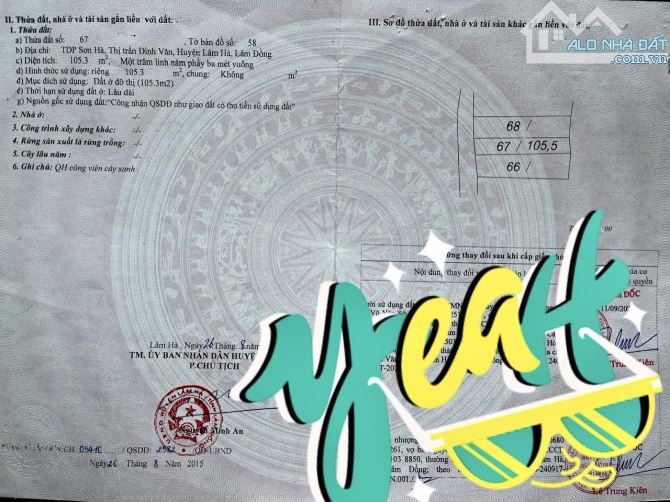 ✨ Bán Nhà ngay Trung tâm THỊ TRẤN ĐINH VĂN. DIỆN TÍCH: 105M2 Ngang 4.3M (có 2PN) - 1,55 TỶ - 9