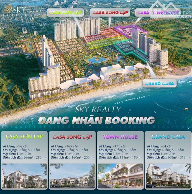 Villa ĐƠN LẬP SONG LẬP BLANCA CITY DT 130-300M2 MT BIỂN ĐƯỜNG 3/2 NHẬN BOOKING 100TR/CĂN - 1