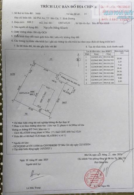 Chủ hạ giá, cần bán nhanh đất Phú An, Bến Cát (phường Phú An, Tp Hồ Chí Minh) - 1