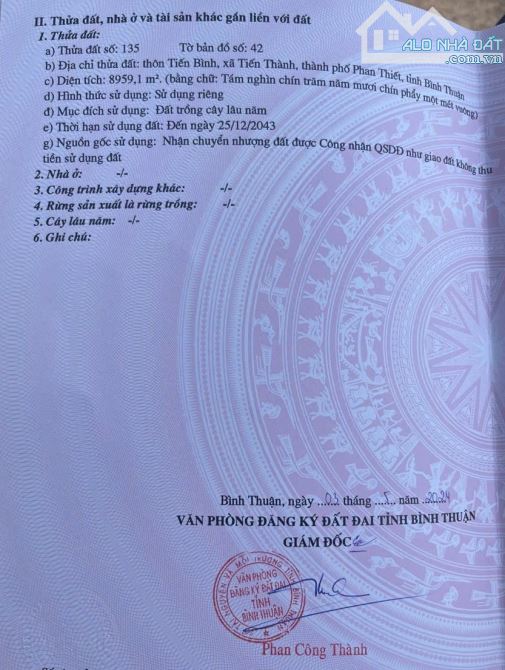 Cần sang nhượng khu đất gần 2ha, mặt tiền đường lớn TP Phan Thiết - 1