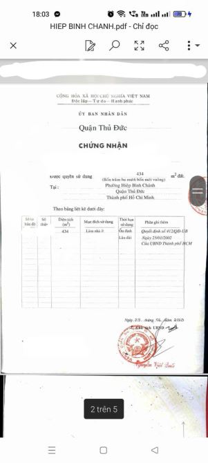 CẦN BÁN LÔ ĐẤT MT SÔNG SÀI GÒN, 15 X29m - đường 10 , p.hiệp bình chánh, thủ đức -- 55 tỷ - 8