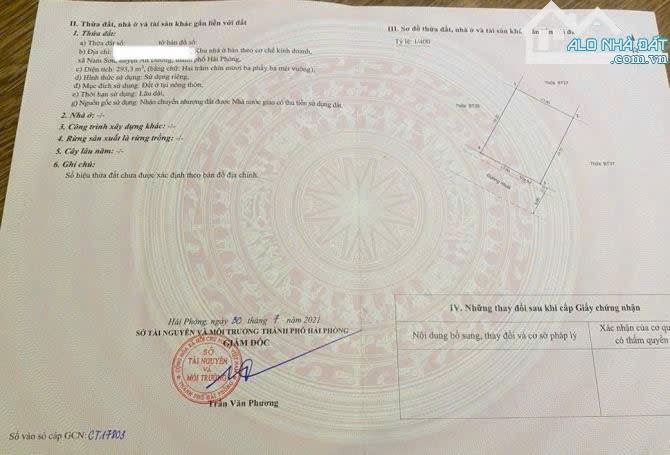 ❌ Bán 293m2 đất khu chung cư Cách Thượng, Nam Sơn, An Dương đường 2 oto tránh nhau