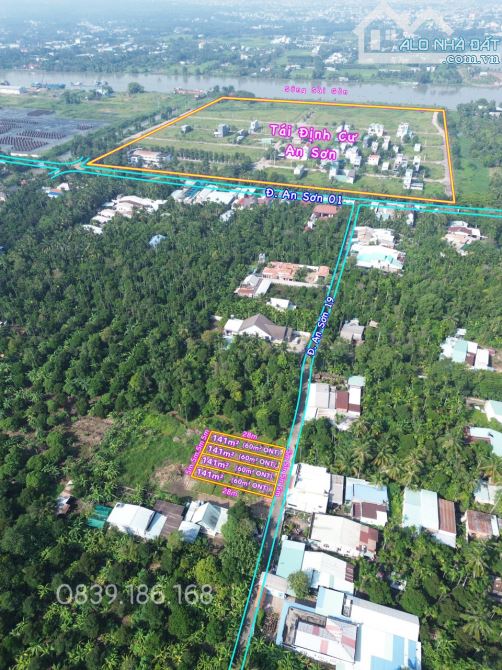 Bán 4 Lô Đất F0 Liền Kề Đường An Sơn 19, Thuận An, Cách Sông SG chỉ 300m