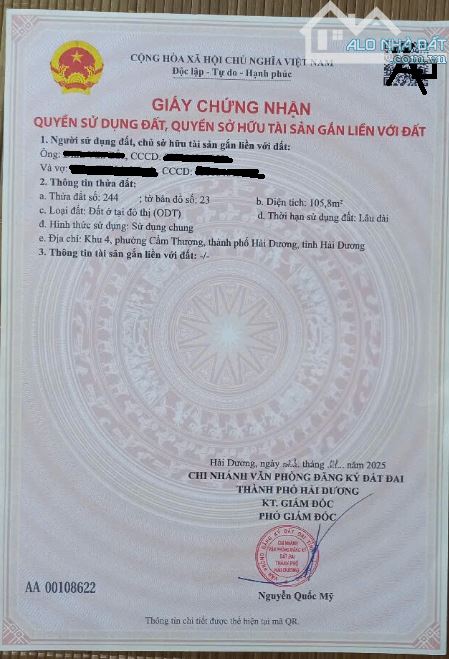 Bán đất thổ cư giáp KDT Tuệ tĩnh