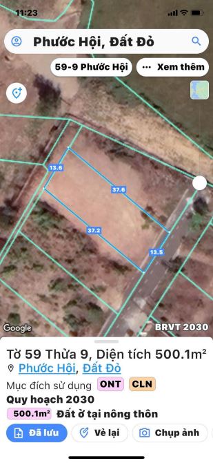 Giáp ranh thị trấn Phước Hải; Phước Hội - Đất Đỏ - BRVT 🌈🌈Diện tích 467m2 - ngang 14x30m - 1