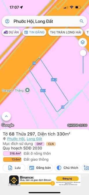 PHƯỚC HỘI CÁCH BIỂN LỘC AN-LONG ĐẤT-BRVT 330m2 2tỷ450 - 1