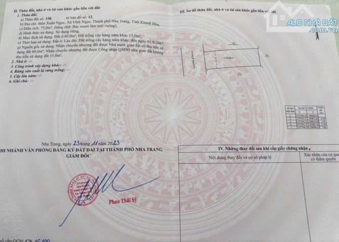 Bán lô 2 lô đất đường B3 KDC Hòn Thơm - Thôn Xuân Ngọc - Xã Vĩnh Ngọc - TP. Nha Trang - 2