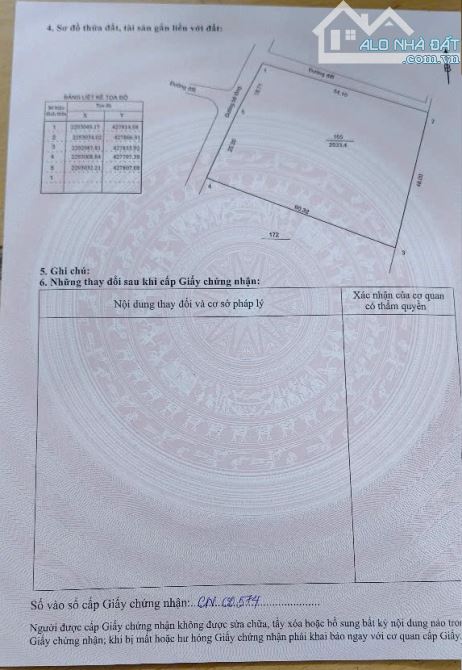 Cần bán lô đất 2633m - có 2480m đất ở - giá 4,x tỷ - sẵn vườn trồng cây ăn quả - 6