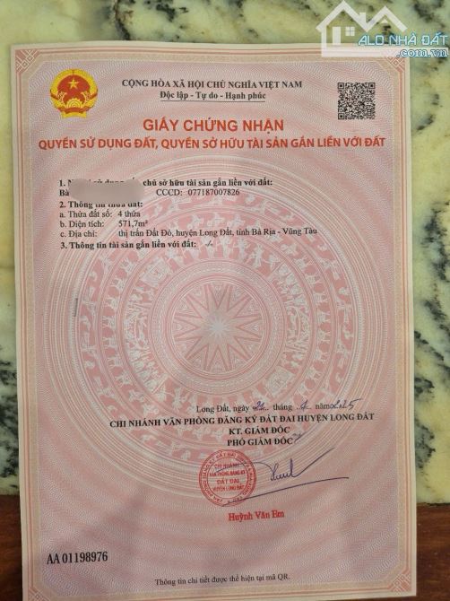 Bán 37m mặt tiền đường tránh ql55 TT ĐẤT ĐỎ , LONG ĐẤT .BRVT - 7