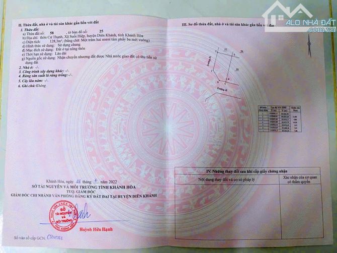 CHÍNH CHỦ CẦN BÁN LÔ GÓC ĐẸP TẠI DIÊN KHÁNH - KHÁNH HÒA