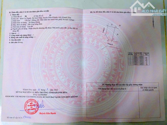CẦN BÁN LÔ GÓC ĐẸP 8m TẠI DIÊN KHÁNH - KHÁNH HÒA - 4