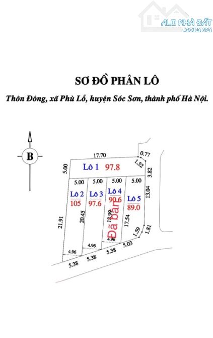 89M2 LÔ GÓC TRỤC CHÍNH THÔN ĐÔNG PHÙ LỖ SÓC SƠN,CÁCH QL3 100M2