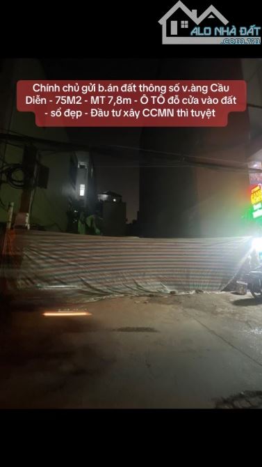Chính chủ gửi bá.n đất thông số v.àng Cầu Diễn - 75M2 - MT 7,8m - ÔTÔ đỗ cửa vào đất .13Tỷ - 2