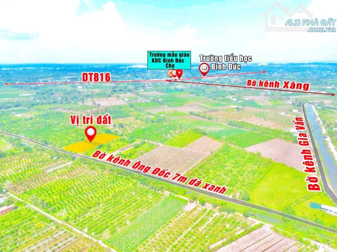 Bán lô đất mặt tiền view sông Ông Đốc tại Bến Lức || Giá chỉ 999triệu/1000m² - 3