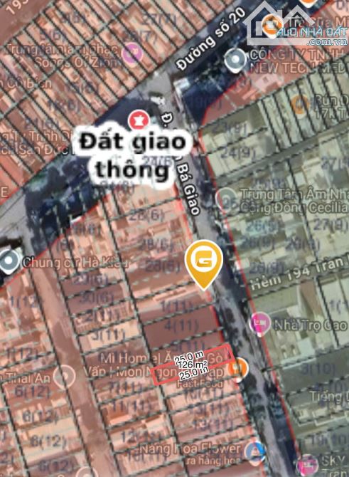 BÁN 3 LÔ ĐẤT MẶT TIỀN TRẦN BÁ GIAO P5 GV 4,4X23M XÂY CAO 7 TẦNG CHỈ 12 TỶ / 1 LÔ