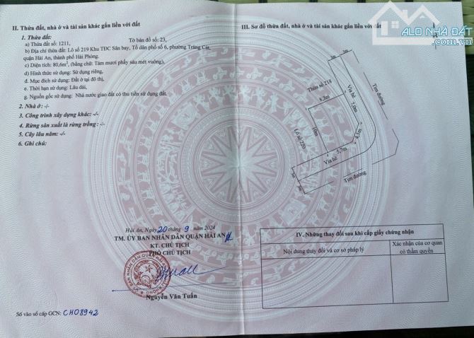 BÁN LÔ GÓC TDC TRÀNG CÁT HẢI AN