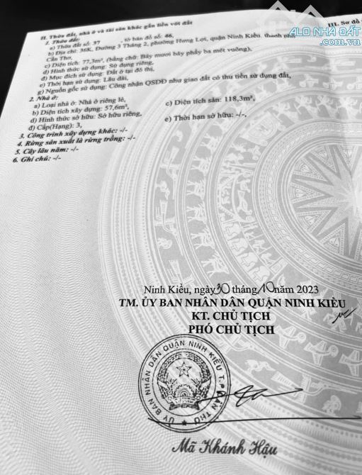 BÁN NHÀ MẶT TIỀN ĐƯỜNG 3-2, HƯNG LỢI, NINH KIỀU, TPCT - 1