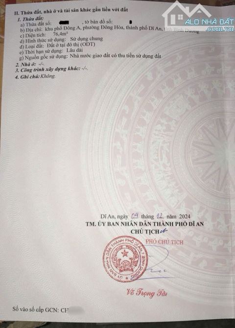Đất khu tái định cư Đông Hòa C, phường Đông Hòa, Tp Dĩ An - 4