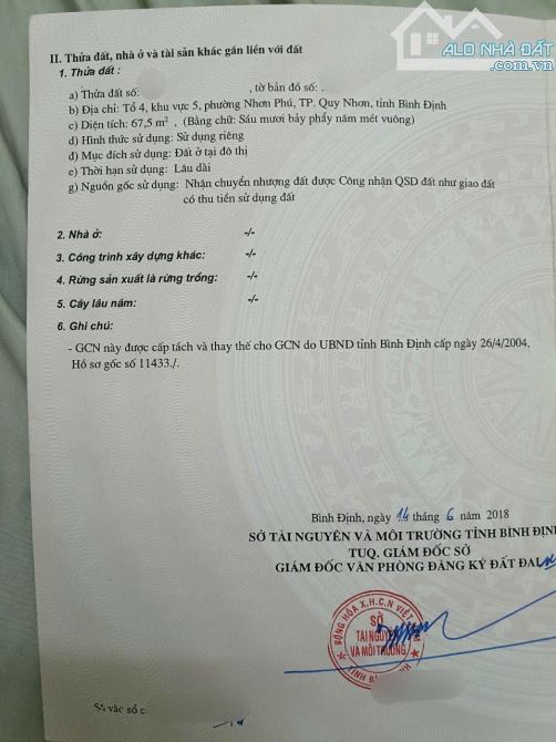 Bán lô đất chỗ sáu câu cá, phường Nhơn Phú, Quy Nhơn
