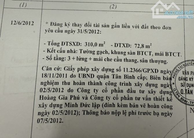 Bán nhà 6 tầng 4 x 22 Hẻm nhựa xe hơi khu Bàu Cát - Ba Vân gần Metro - ga T3 - 10