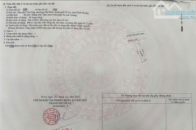 Bán đất 4x20.5m, mặt tiền đường Tân Hiệp p. Tân Bình gần chợ Phú An - 2