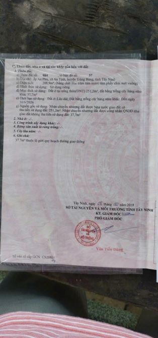ÔNG CHÚ Ở TÂY NINH GỬI GIÙM LÔ ĐẤT NGỢP N.H 288M2 MT ĐƯỜNG NHỰA SHR CHỈ 360TR - 2