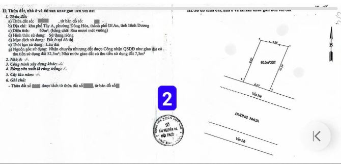Bán đất 5.7x10.8m, đường N7 KDC Lê Phong p. Đông Hòa kế sân vận động Dĩ An - 2