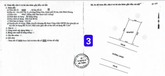 Bán đất 5.7x10.8m, đường N7 KDC Lê Phong p. Đông Hòa kế sân vận động Dĩ An - 3
