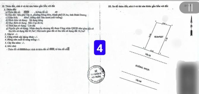 Bán đất 5.7x10.8m, đường N7 KDC Lê Phong p. Đông Hòa kế sân vận động Dĩ An - 4