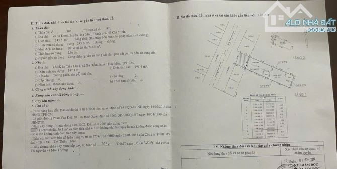 NHÀ (8x40) MẶT TIỀN PHAN VĂN ĐỐI, BÀ ĐIỂM, HÓC MÔN – GIÁ TỐT CHO ĐẦU TƯ - 4