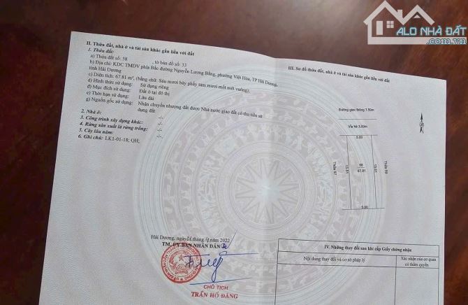 Cần bán lô đất 1.1-18 khu đô thị bắc nguyễn lương bằng, tp hải dương