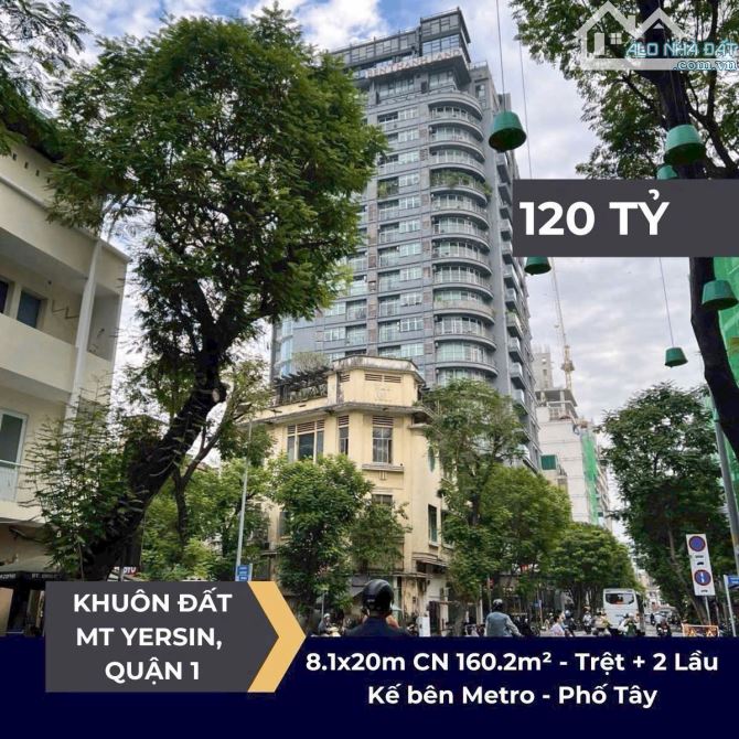 Bán đất tặng nhà cấp 4 MT Yersin, Quận 1, DT 8,1 x 20m, ngay chợ Bến Thành
