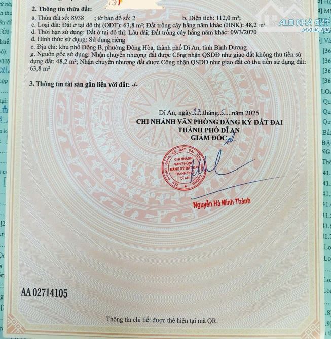 Bán Đất Mặt Tiền Ngay Gần Trần Hưng Đạo , Dĩ An , Bình Dương - 4