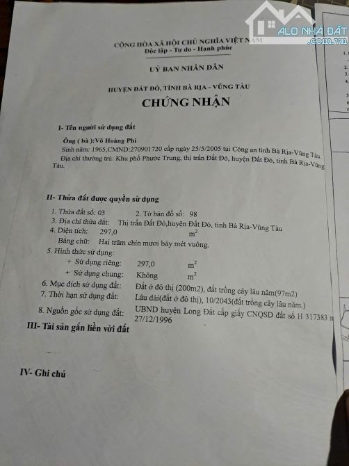Bán Căn Nhà Mặt Tiền Đường Tôn Đức Thắng-Thị Trấn Đất Đỏ -Huyện Long Đất-Tỉnh BRVT Dt 297m - 5