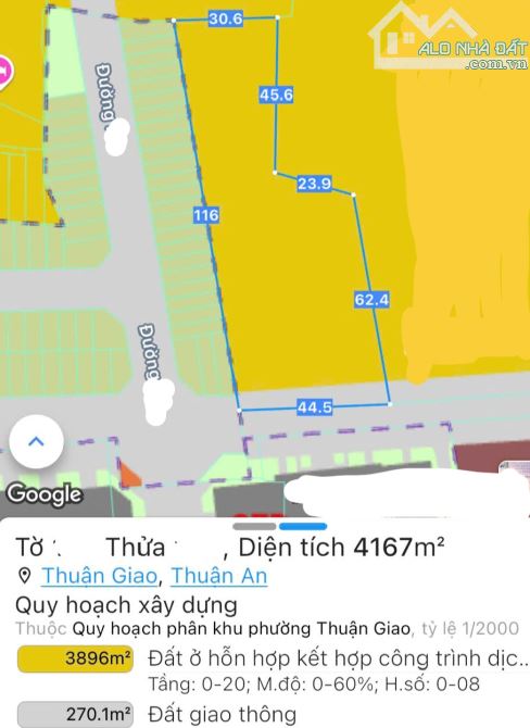 1 lô đất 4.166m2 ở Thuận Giao, Thuận An, Bình Dương giá chỉ có 12 triệu/1m2