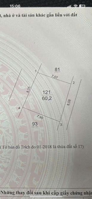 Bán 62M2 đất đấu giá thôn 3 Vạn Phúc, Thanh Trì, ô tô vào đất, giá 4,05 tỷ - 1