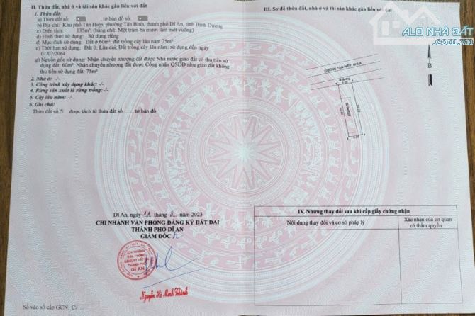 Bán đất 6x22.5m, mặt tiền đường Tân Hiệp p. Tân Bình - 1