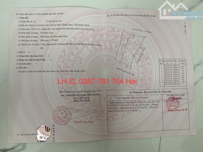 Bán 1 sào 2 đất CLN tại Hàm Cần, Hàm Thuận Nam, BT giá chỉ 125tr, sổ sẵn công chứng - 1