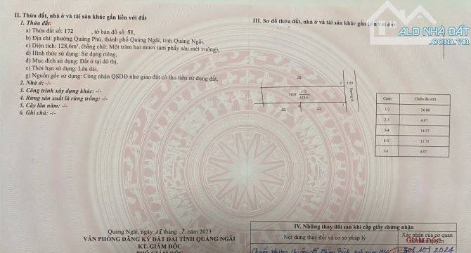 Bán lô đất 5x26m hẻm 416 Nguyễn Trãi, TP Quảng Ngãi, đường Ô tô thông - 3