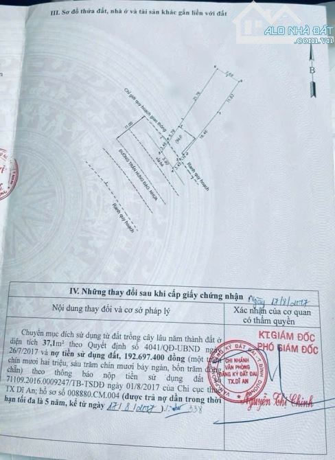 Đất mặt tiền đường Trần Hưng Đạo, phường Đông Hòa, TP Dĩ An. 14,5 tỷ - 5