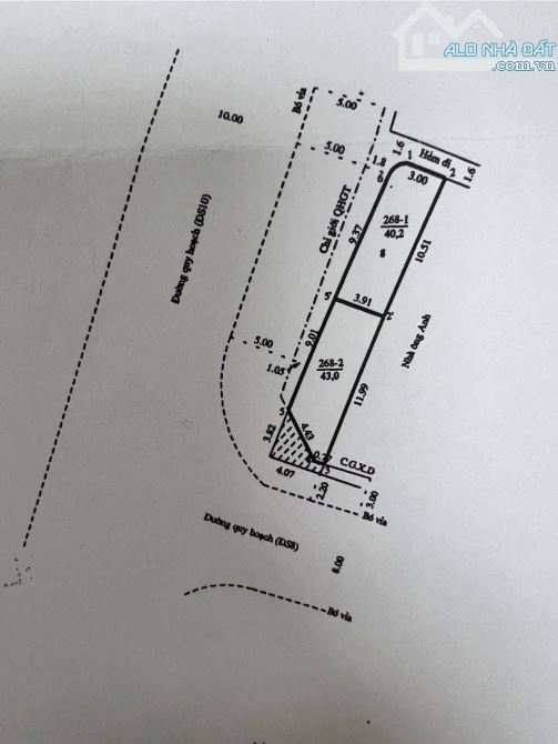 Bán đất phía đông chùa Bình An 43m2 và 78m2