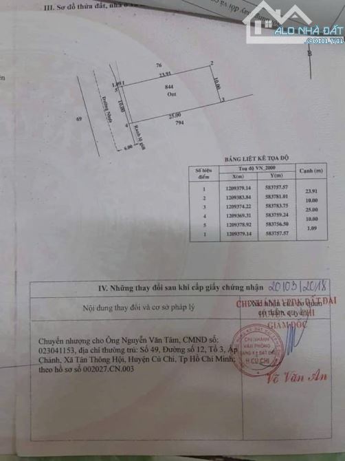 Lô đất ngang rộng 10m tổng 249m2, Tỉnh lộ 2 Tân Thông Hội, Sổ hồng riêng, xây tự do,1 t750