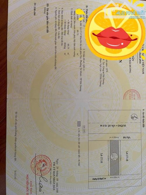 Cần bán gấp lô đất KĐT VẠN LỘC, thành phố hải dương